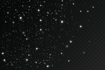 Abstract winter background with snowflakes fluttering in the wind on a white checkered background. White dust png.