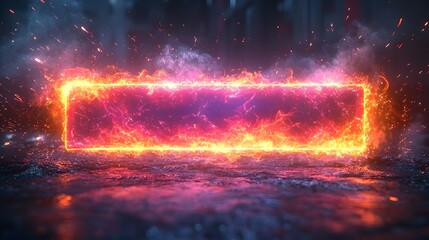 Neon progress bar with electric sparks around loading line