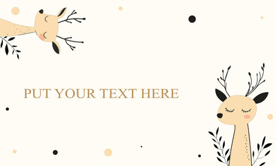 Simple Deer Design Festive Template