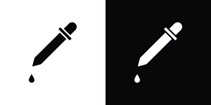 Pipette icon Flat Vector illustration. Simple black symbols