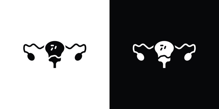 Pelvic inflammatory disease icon Flat Vector illustration. Simple black symbols