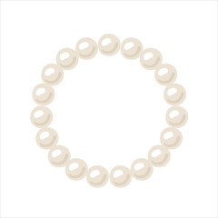 Hand drawn isolated illustration of soft pastel pearl beads.