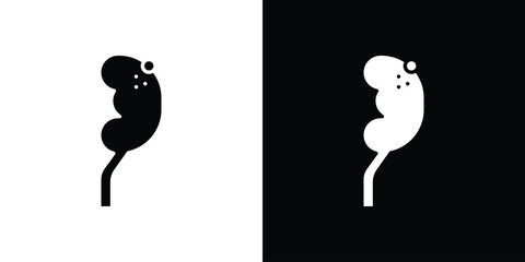Kidney disease icon Flat Vector illustration. Simple black symbols