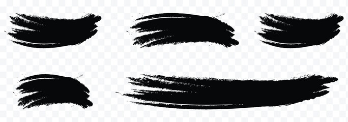 Paint brush, oil painting, paint, brush strokes, Set of black paint, ink brush strokes. vector brush set eps 10