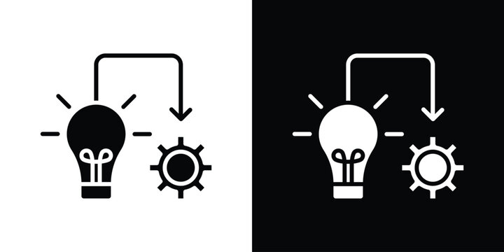 Implementation icon Flat Vector illustration. Simple black symbols