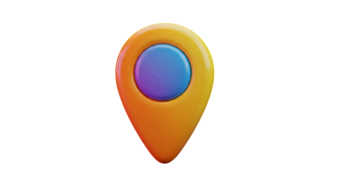 Glossy 3D Location Pin Icon