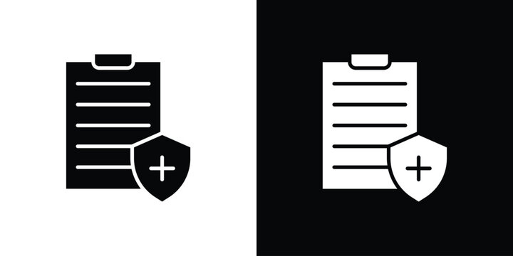 Health insurance icon Flat Vector illustration. Simple black symbols
