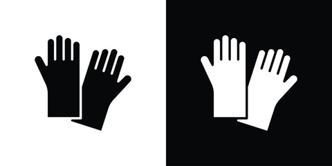 Fototapeta premium Gloves icon Flat Vector illustration. Simple black symbols
