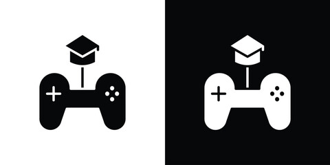 Game based learning icon Flat Vector illustration. Simple black symbols