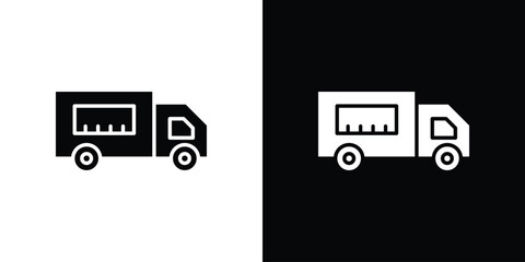 Food truck icon Flat Vector illustration. Simple black symbols