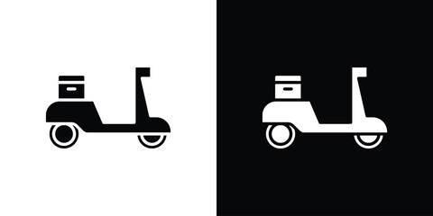 Food delivery icon Flat Vector illustration. Simple black symbols