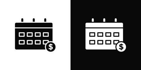 Fiscal year icon Flat Vector illustration. Simple black symbols