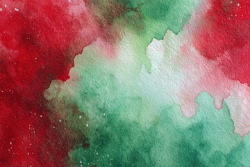 Abstract watercolor blend of red and green (1)