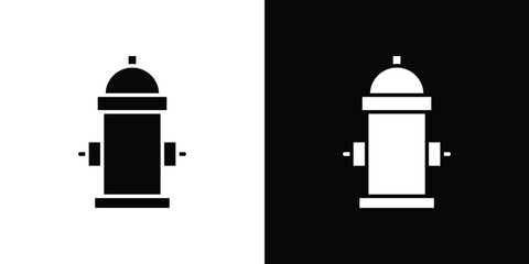 Fire hydrant icon Flat Vector illustration. Simple black symbols