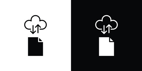 File sharing icon Flat Vector illustration. Simple black symbols