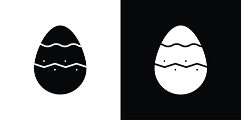 Easter eggs icon Flat Vector illustration. Simple black symbols