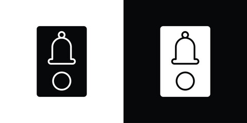 Doorbell icon Flat Vector illustration. Simple black symbols