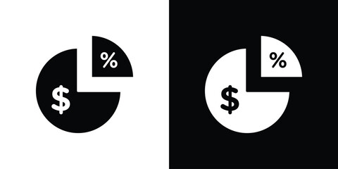 Dividend yield icon Flat Vector illustration. Simple black symbols