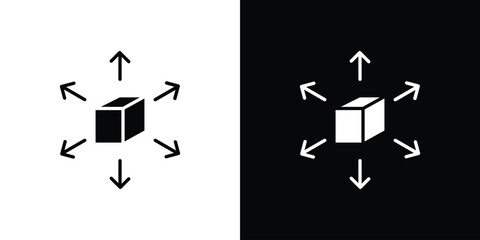 Distribution box icon Flat Vector illustration. Simple black symbols