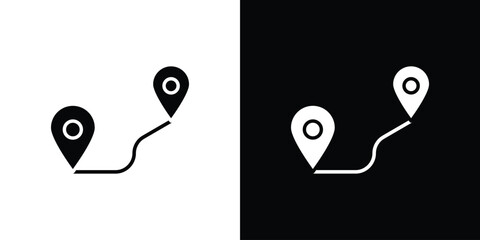 Distance icon Flat Vector illustration. Simple black symbols