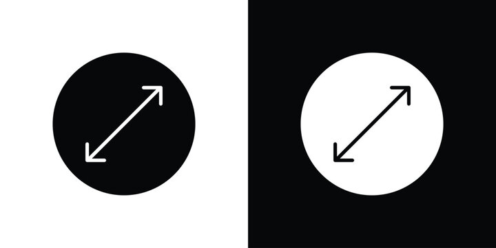 Diameter icon Flat Vector illustration. Simple black symbols
