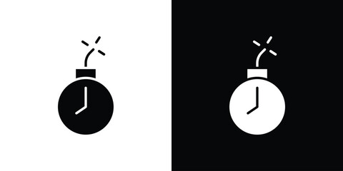 Deadline icon Flat Vector illustration. Simple black symbols © Opps