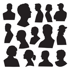 Set of Head and Bust Silhouettes