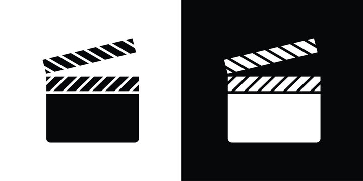 Cinema flapper icon Flat Vector illustration. Simple black symbols