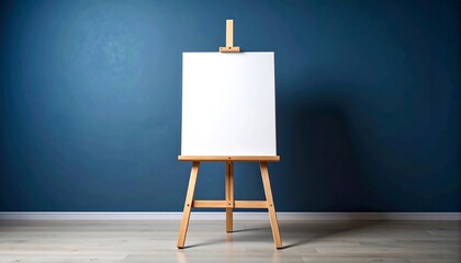 Blank easel against a dark wall