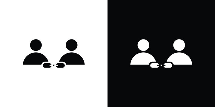 Affiliate link icon Flat Vector illustration. Simple black symbols