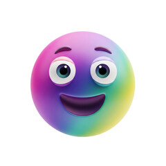 Fototapeta premium Rainbow Emoji: A Colorful, Three-Dimensional Expression of Digital Emotion