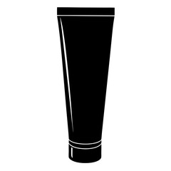 A black and white illustration of a squeeze tube for cream or lotion
