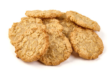 Oatmeal Cookies Stack, isolated on white background