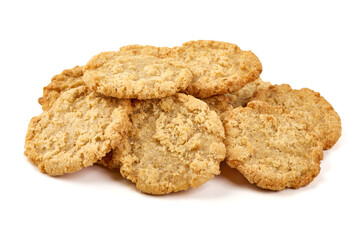 Oatmeal Cookies Pile, isolated on white background