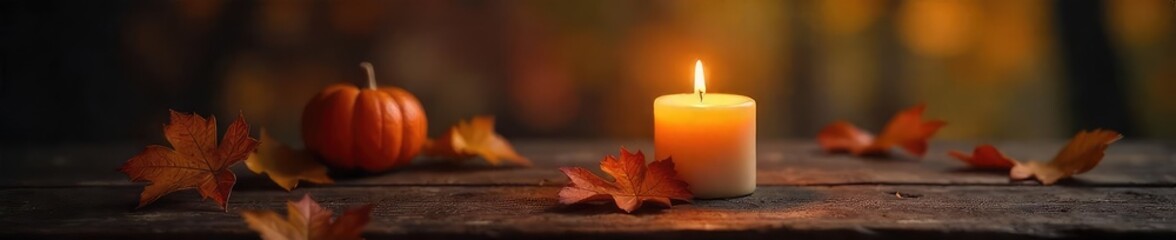Cozy autumn evening ambiance with a flickering hearth candle casting a warm glow on a rustic wooden surface Perfect for home decor, fall themes, and relaxation imagery , fireplace, rustic, orange