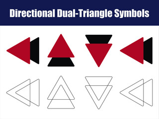 Directional Dual-Triangle Symbols in Color and Outline Grid