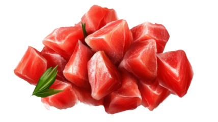Red Dragon Fruit Whole and Sliced Isolated on White Background
