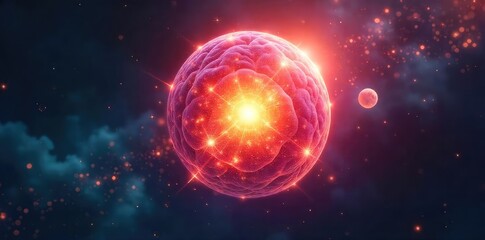 Obraz premium Intricate, glowing orb radiating ethereal light, symbolizing the essence of a soul's unique personality Perfect for spiritual, metaphysical, or psychological concepts , psychology, chakra