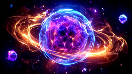 Obraz premium Colorful Sci-Fi Vortex Resembling Saturn – Generative AI