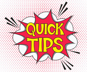Comic lettering quick tips. Vector bright cartoon illustration in retro pop art style. Comic text sound effects. EPS 10.	