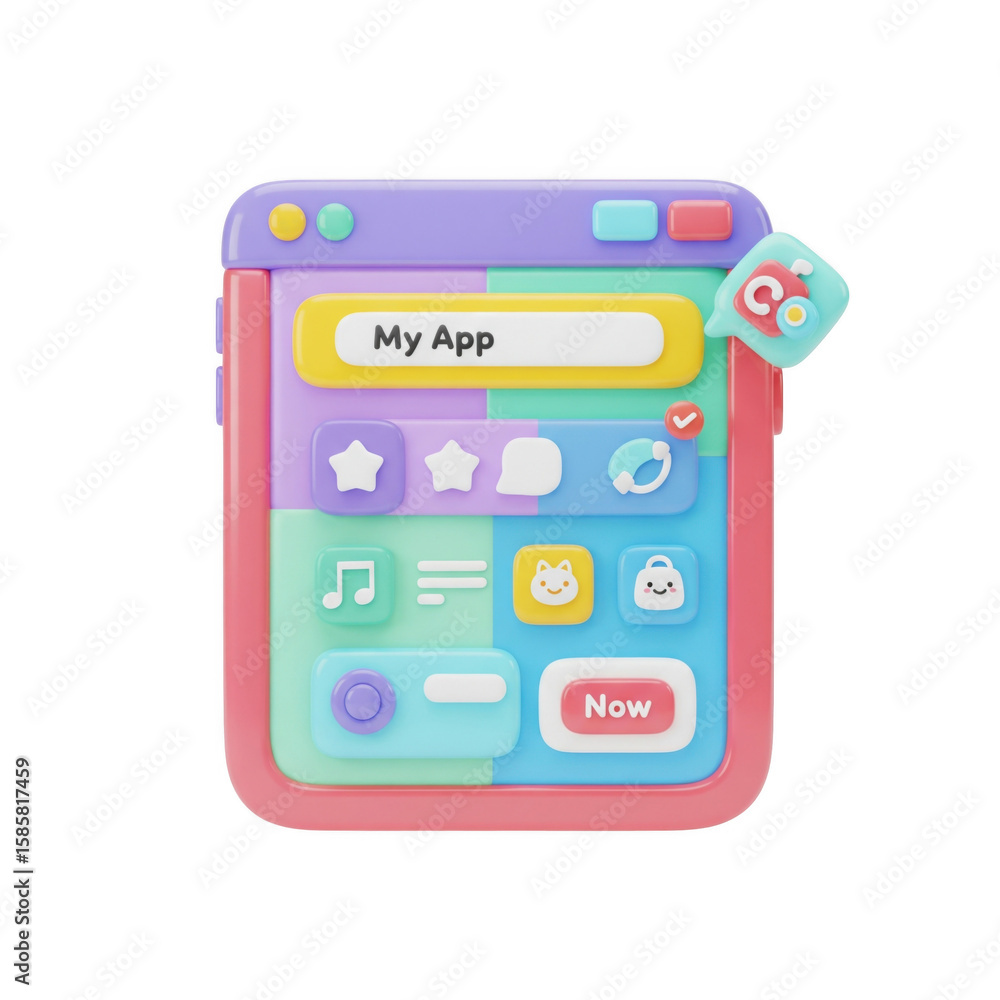 Poster abstract pastel app interface design for digital device and interactive media