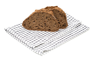 Sourdough leavened round malt bread with various seeds
