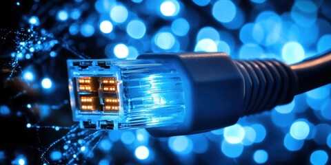 High-Speed Network Connectivity: RJ45 Connector Close-Up