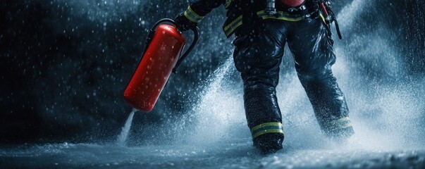 Firefighter Battling Blaze: Courage, Bravery, and Water