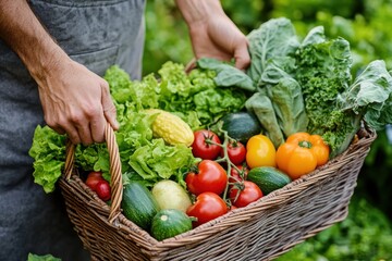 Farmer's Basket of Fresh Vegetables