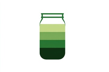 Fototapeta premium Creative layering of green shades in a jar showcases artistic interpretation of nature's colors
