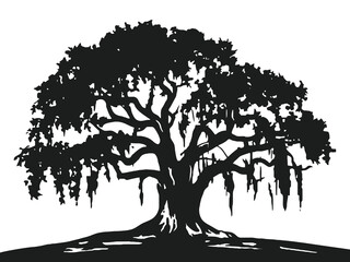  Tree with  Hanging Features Natural Southern Landscape Elemen Perfect for Nature Design vector

