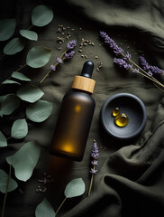 Flat lay sustainable product packaging dark 4