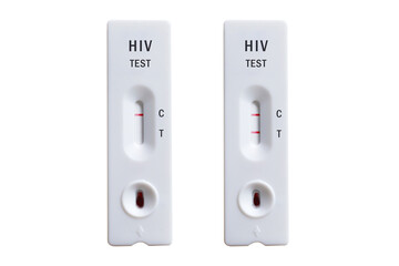 Close up of HIV self-testing kit isolated on white background
