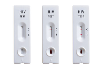 Close up of HIV self-testing kit isolated on white background